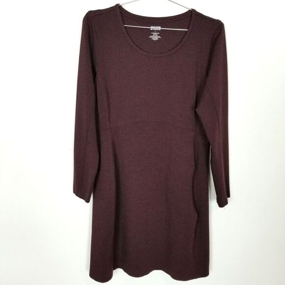 Duluth Trading Dresses & Skirts - Duluth Trading Co. Women's Wearwithall Ponte Knit Long Sleeve Dress Sz L Maroon